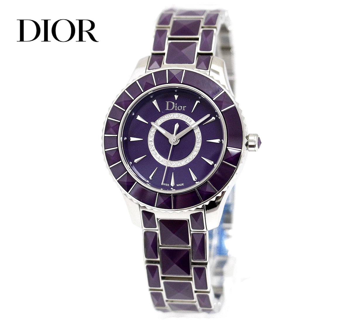 【美品】ディオール　DIOR マリス　ブレスレットウォッチ　シルバー　電池新品 Christian Dior クリスチャンディオール レディース腕時計