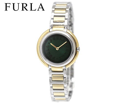 FURLA フルラ WW00031010L4 腕時計 ICONSHAPE アイコンシェイプ レディース 女性用 シルバー×ゴールド グリーン文字盤 クオーツ 【送料無料】