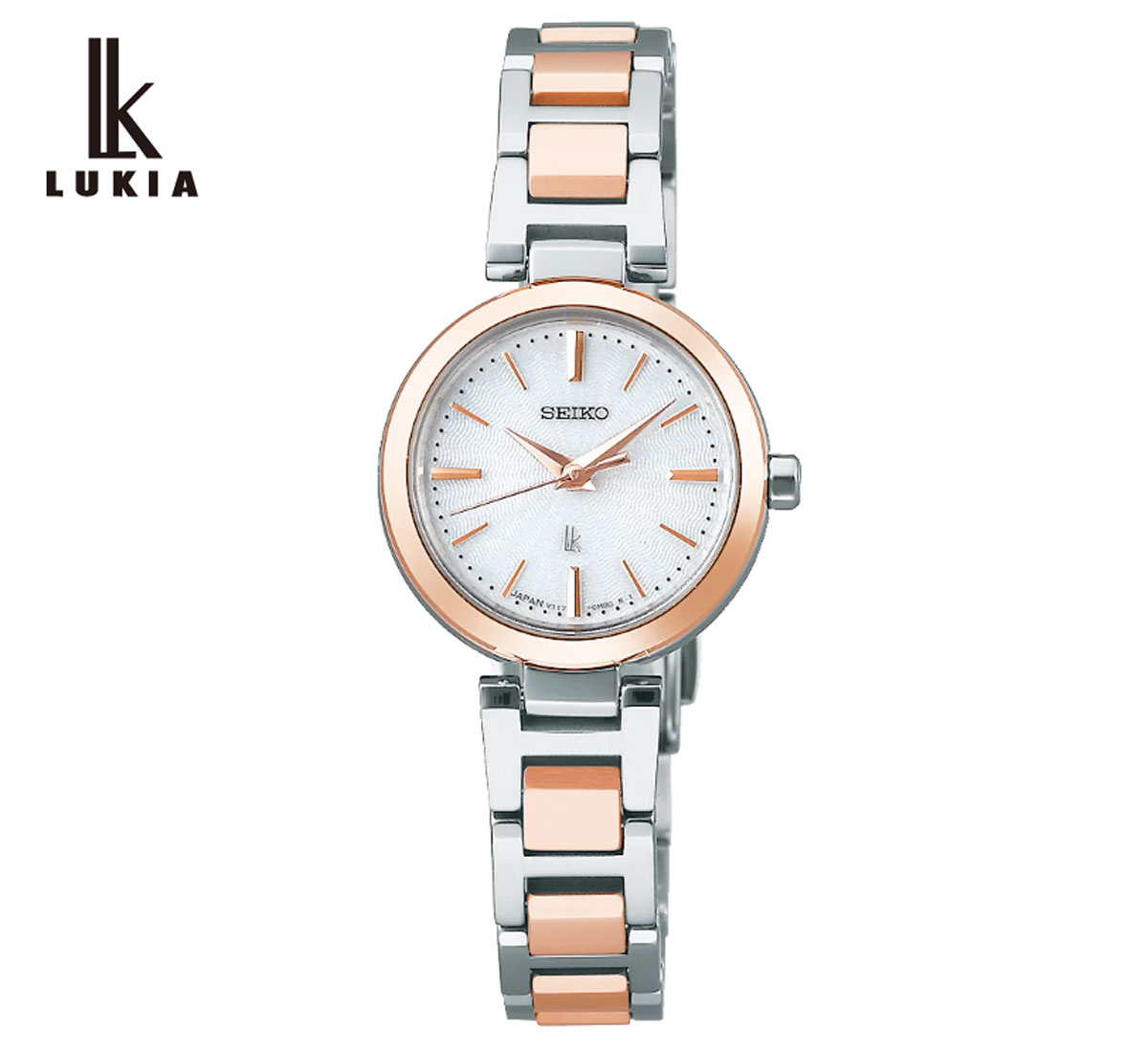 SEIKO LUKIA SSVR140 セイコー ルキア Essential Collection エッセンシャルコレクション レディース 女性用 腕時計 ソーラー ラウンド型 シルバー ピンクゴールド 【送料無料】