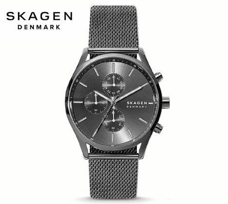 SKAGEN スカーゲン SKW6608 Holst Chronograph ホルスト クロノグラフ チャコール スチール メッシュウォッチ メンズ 腕時計 正規品 アナログ 【送料無料】｜ジュエリーセキネ