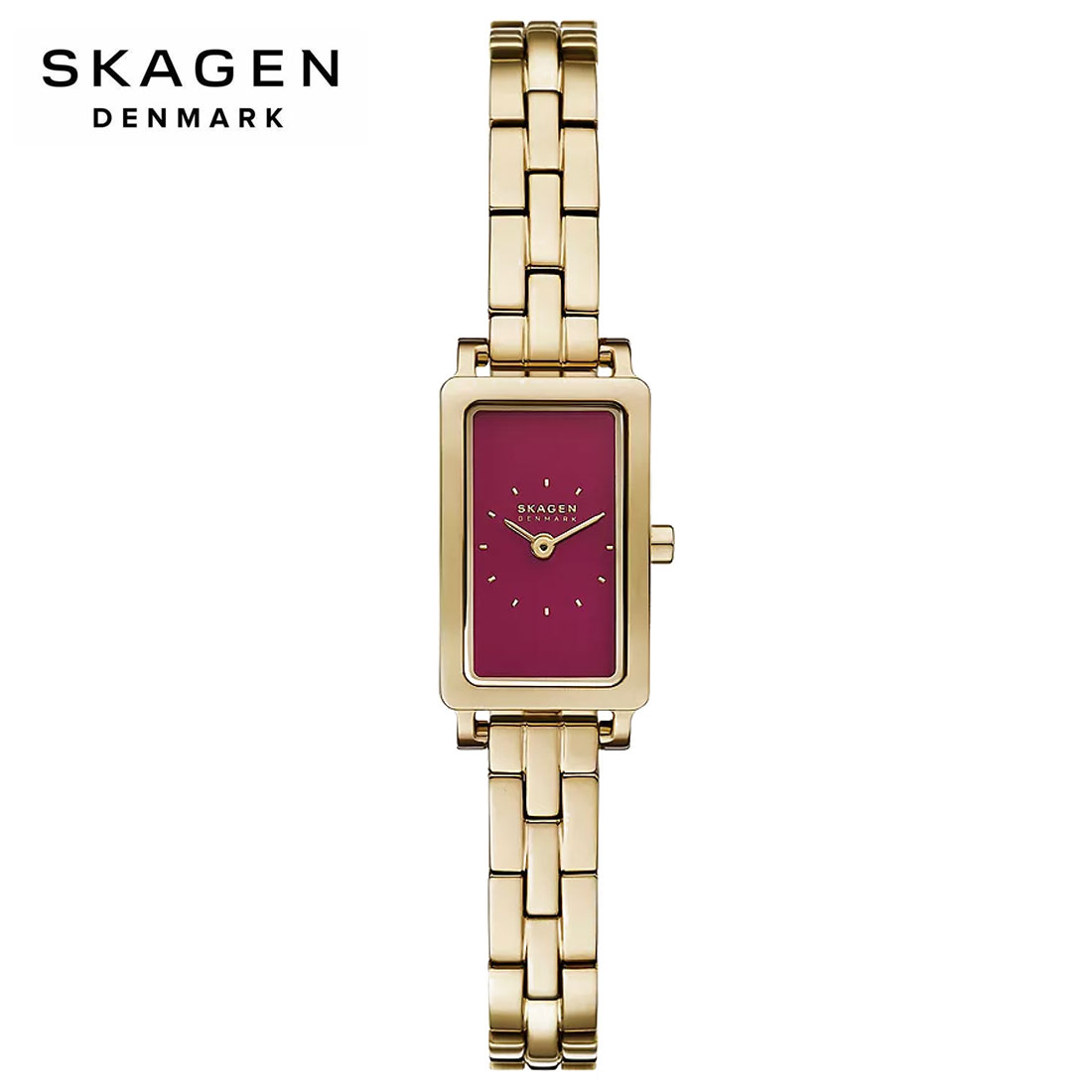 SKAGEN スカーゲン SKW3151 HAGEN MICRO ハーゲンマイクロ 二針 ステンレススチールウォッチ レディース 女性用 腕時計 レクタンギュラー 正規品 アナログ ゴールド レッド 新品 【送料無料】