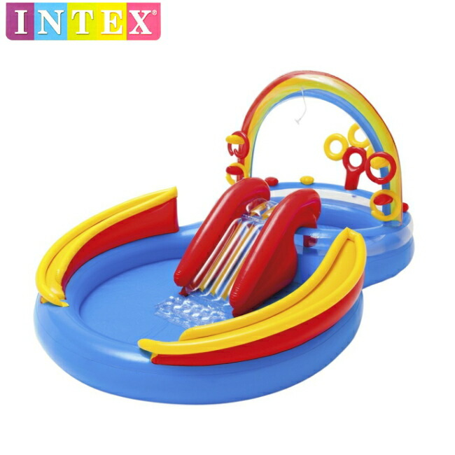 楽天市場】インテックス ジャングル アドベンチャープレイセンター U-57161 【条件付送料無料】INTEX(キャプテンスタッグ)  ベランダやお庭で水遊び・水あそび・家庭用大型プール・子供用ビニールプール・滑り台（すべり台）付き ※廃番予定品 : 生活雑貨 Ｊショッピング