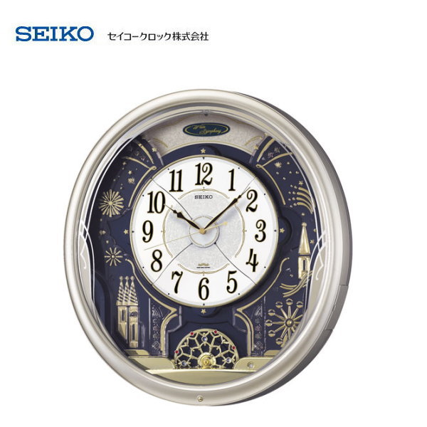セイコー(SEIKO) 電波掛け時計 ウエーブシンフォニー　RE561H 【条件付送料無料】 おしゃれな壁掛け電波時計/電波掛時計/電波時計/贈答品・贈り物/プレゼント・ギフト/お祝い返し/お返し/新築祝い/かわいいメロディー/からくり時計・振り子時計｜生活雑貨　Ｊショッピング