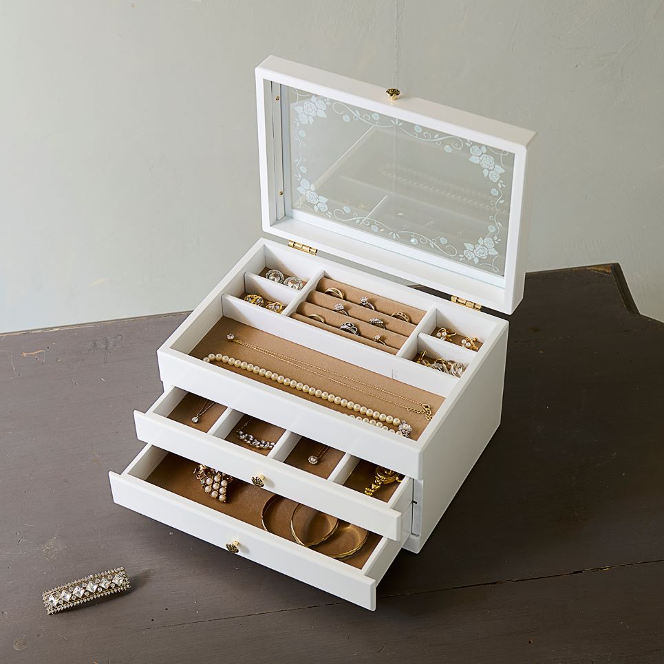 オルゴール ジュエリーボックス アクセサリーケース 木製 メイプル ホワイト オルゴール ジュエリーボックス アクセサリーケース 木製