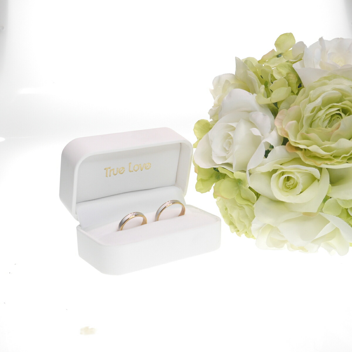 プラチナとピンクゴールドのコンビデザインK18/Pt900マリッジリング結婚指輪TrueLove