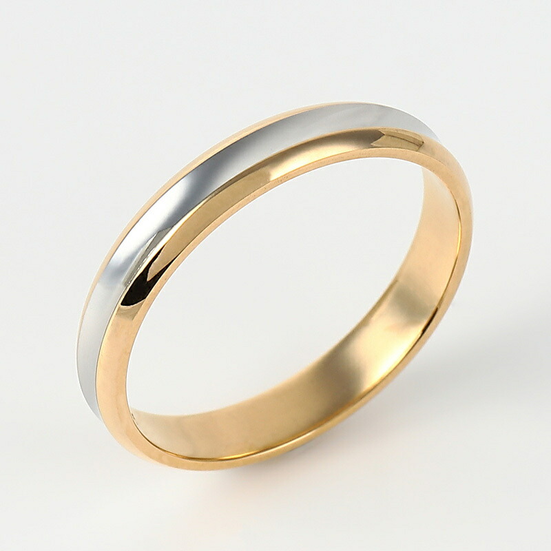 プラチナとピンクゴールドのコンビデザインK18/Pt900マリッジリング結婚指輪TrueLove