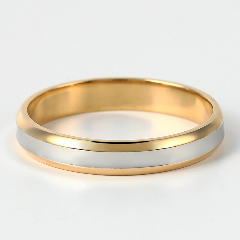 プラチナとピンクゴールドのコンビデザインK18/Pt900マリッジリング結婚指輪TrueLove