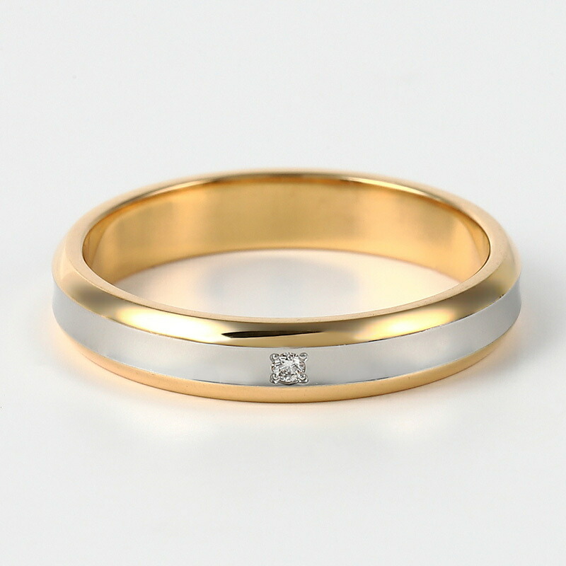 プラチナとピンクゴールドのコンビデザインK18/Pt900マリッジリング結婚指輪TrueLove