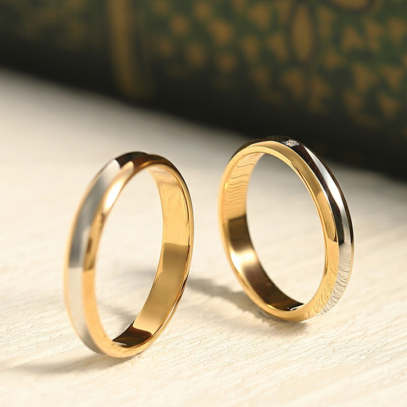 プラチナとピンクゴールドのコンビデザインK18/Pt900マリッジリング結婚指輪TrueLove