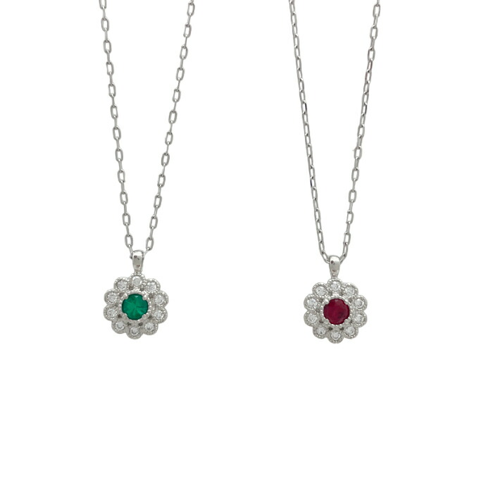 【P2倍+クーポン】Pt900ネックレス レディース ダイヤモンド ルビー エメラルド K18 Pt900 Pt850 プレゼント 贈り物 ギフト 20代 30代 40代 50代 ジュエリー ネックレス 誕生石 天然石 シンプル おしゃれ 可愛い かわいい レディース プレゼント 現品限り 一点もの