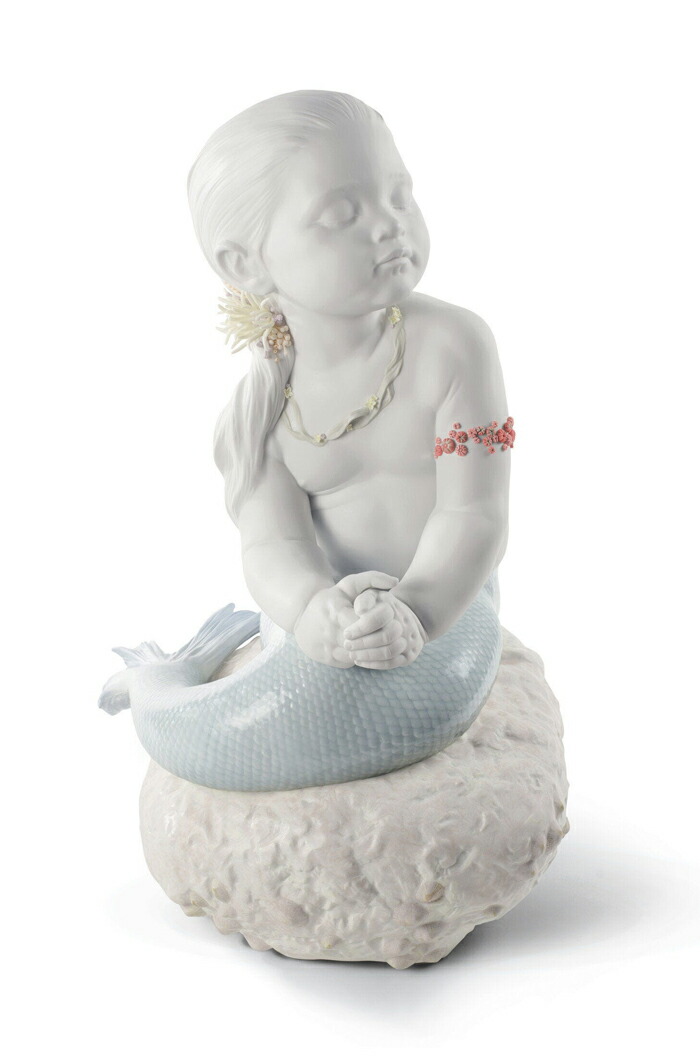 人魚 \u003dLimited Edition\u003d LLADRO リヤドロ  フィギア 飾りつけ 愛くるしい フィギュリン オブジェ 室内装飾 瀬戸もの 写実的 エスパニア 差し上げ物 祝賀会 造営 開業 リビング 【定め事品】01008713