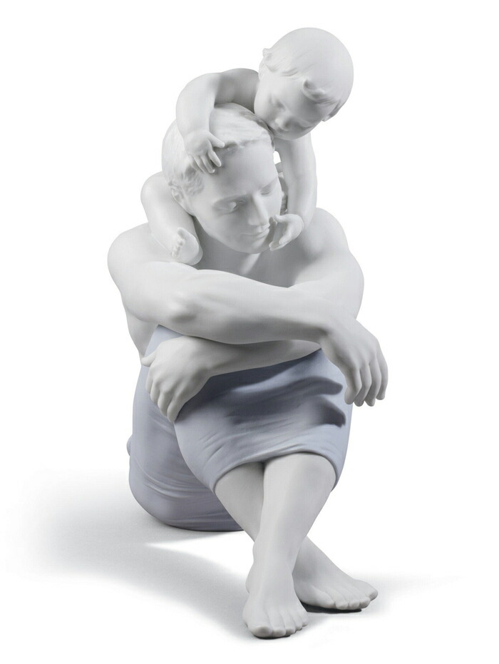 父子の愛 (White) LLADRO リヤドロ  フィギア 飾りつけ 愛くるしい フィギュリン オブジェ 室内装飾 瀬戸もの 写実的 エスパニア 差し上げ物 祝賀会 造営 開業 リビング 【定め事品】01008783
