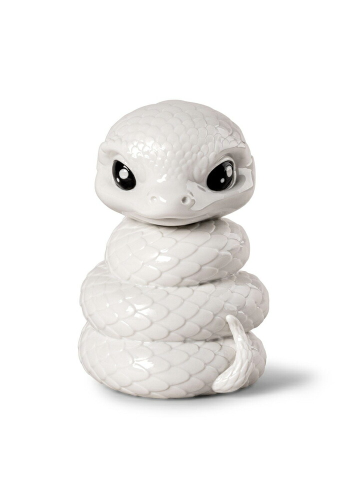 ベイビースネーク LLADRO 白蛇 リヤドロ  フィギア 飾りつけ 干支 愛くるしい フィギュリン オブジェ 室内装飾 瀬戸もの 写実的 エスパニア 差し上げ物 祝賀会 造営 開業 リビング 【定め事品】01009767