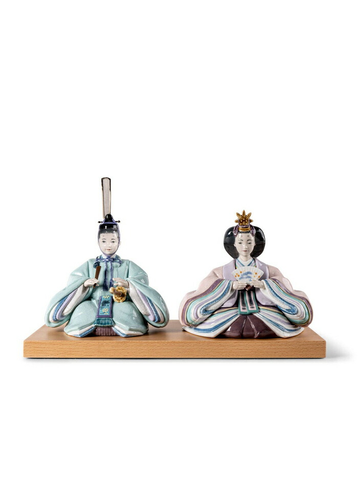 雛人形（Turquoise \u0026 Pink） 【正規品】初節句 リヤドロ LLADRO 限定品 雛人形 春雛 ひな人形 おひなさま 汚れにくい 桃の節句 フィギュリン かわいい 磁器 人形 置物 インテリア プレゼント お祝い  玄関 リビング 01009759
