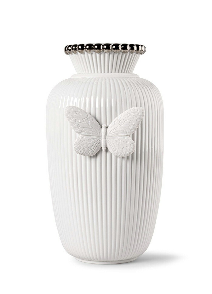 Lady Luck ベース by Olga Hanono 蝶 LLADRO リヤドロ 花瓶 置物 フィギュリン オブジェ インテリア 磁器 リアル スペイン プレゼント 結婚 お祝い 新築 開業 リビング 寝室 事務所 【正規品】01009786｜ジュエリー　うらら