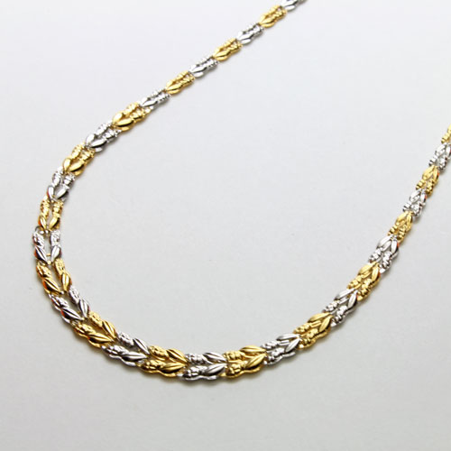 【送料無料・消費税込】 純金 純プラチナ 7.0g ネックレス （K24/Pt999） ゆったり45cm（グラデーション＆リバーシブル）ラン【