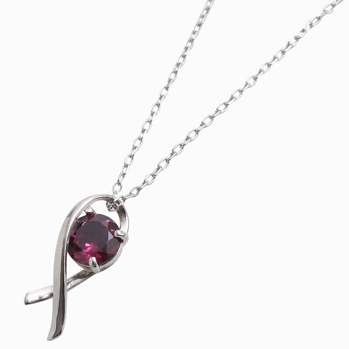 【送料無料】プラチナ Platinum Pt900 ペンダント ネックレス プラチナペンダント ガーネット ロードライトガーネット 天然石 ローズカラー レディース 女性 レディースペンダント 記念日 誕生日 お祝い ギフト プレゼント 大人可愛い 小豆チェーン 40cm 2.3g|ジュエリーウォーク心斎橋