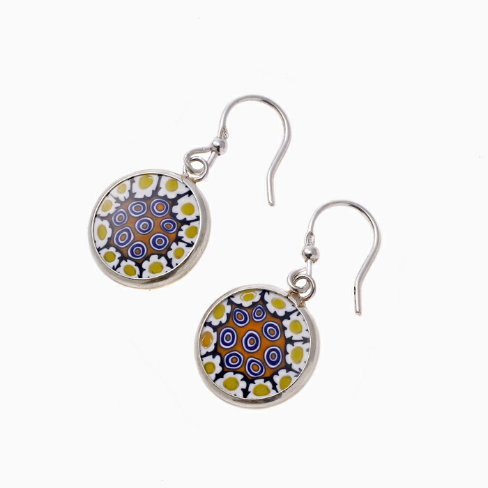 【クリックポスト便対応】【イタリア製】ベネチアンガラス ベネチアングラス ガラス Glass VENETIAN ITALY ピアス アクセサリー アイテム プレゼント 記念日 誕生日 ミレフィオリ 手作り ハンドメイド 女性 レディース シルバー925 SV925 SILVER フック式