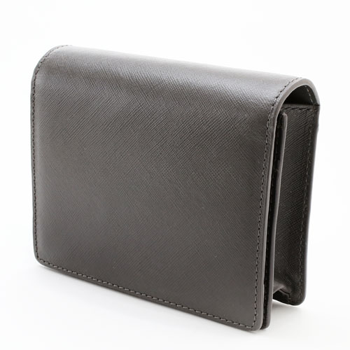 ◇NEW◇Della【送料無料】 レザー 本革 牛革 名刺入れ ファッション グレー 灰色 マグネット ボタン カード 名刺 ケース 誕生日 記念日 プレゼント 高級 男女兼用 大きめ イタリア ダークグレー バレンタインギフト