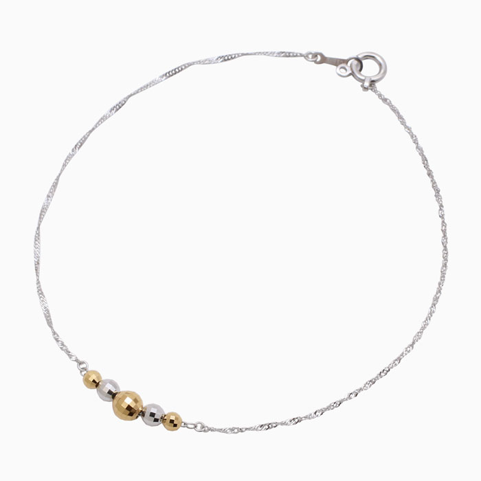 プラチナ Platinum Pt850 18金 K18 コンビ コンビブレスレット ブレスレット アクセサリー レディースブレスレット ミラクルカット・ミラーボール スクリューチェーン プレゼント 贈り物 記念日 誕生日 お祝い ギフト 18cm