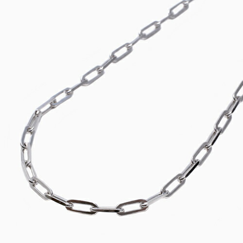 ◇イタリア製 ITALY◇ペーパー クリップ スターリングシルバー SV925 SILVER ネックレス 男女兼用 ユニセックス スクエア・カット アズキ 小豆 45cm シンプル お洒落 オシャレ アイテム アクセサリー 記念日 誕生日 お祝い プレゼント 贈り物｜ジュエリーウォーク心斎橋