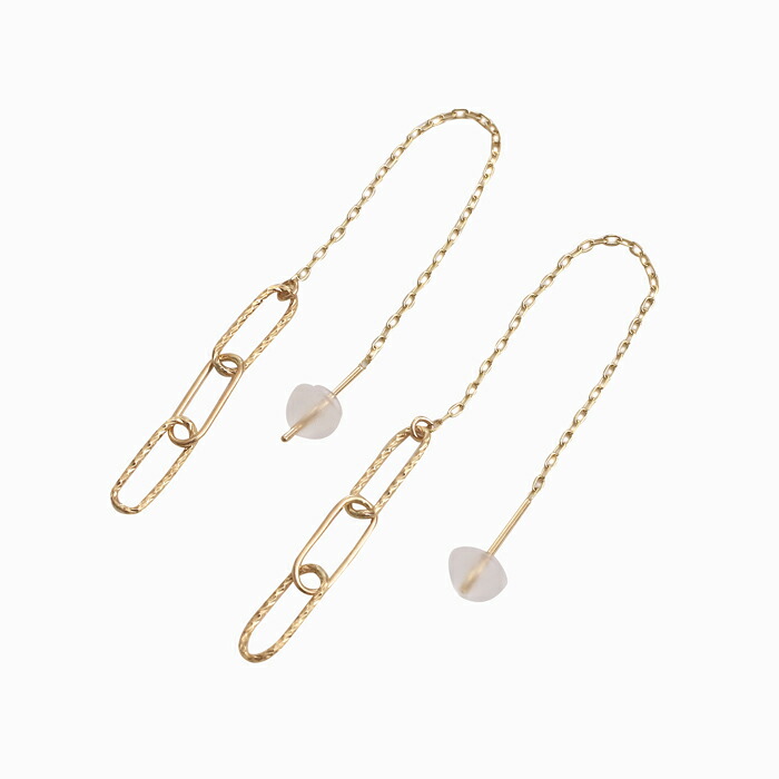 【送料無料】10金 K10 10k 地金 ゴールド ピアス アメリカンピアス アメリカンタイプ 揺れるピアス ロングピアス チェーンピアス チェーン あずきチェーン 小豆チェーン ジュエリー 両耳 軽い 軽量 レディース 女性 記念日 誕生日 お祝い ギフト プレゼント 綺麗め 可愛い