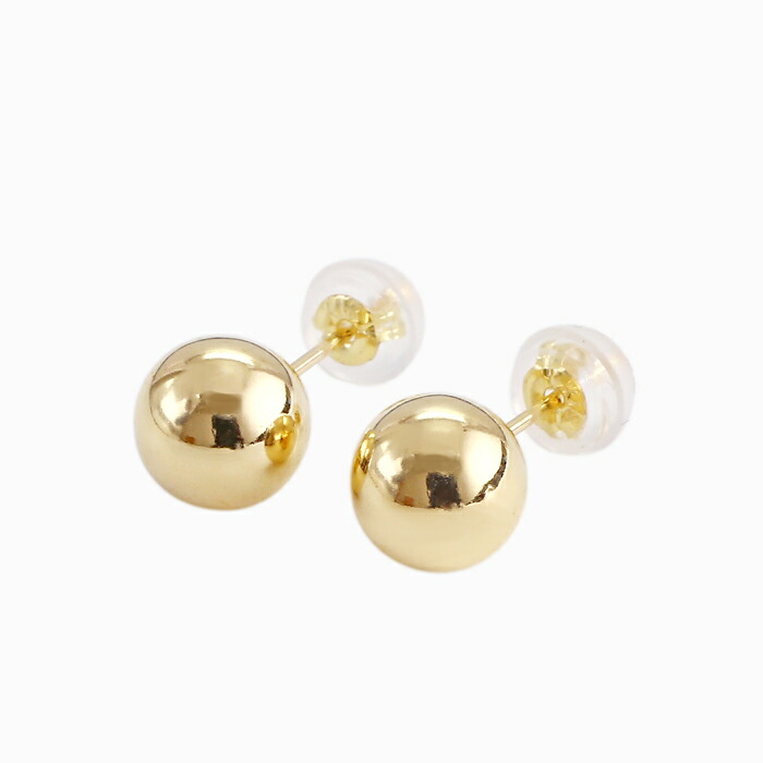 【送料無料】18金 K18 K18YG ピアス ボールピアス 小さめピアス 7mm玉 スタッド シリコンキャッチ シンプル 両耳 軽い 軽量 小さめ 小さめサイズ 華奢 可愛い レディース レディースアクセサリー ゴールドアクセサリー 女性 記念日 誕生日 お祝い ギフト プレゼント