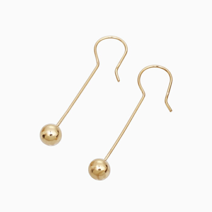 10金 K10 10k ゴールド GOLD ピアス 地金 フック式 ボールモチーフ スティック 可愛い 華奢 デザイン お洒落 女性 レディース アクセサリー アイテム プレゼント ギフト 両耳 フックピアス 結婚式 入学式 お祝い 卒業式｜ジュエリーウォーク心斎橋