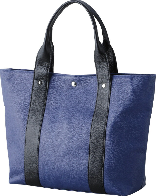 しげしげ　世界にひとつだけ　レザーラベル×自画像イラスト青トートバッグ 楽天市場】JIB ファスナーなしトートバッグ 開口止めストラップ付 M