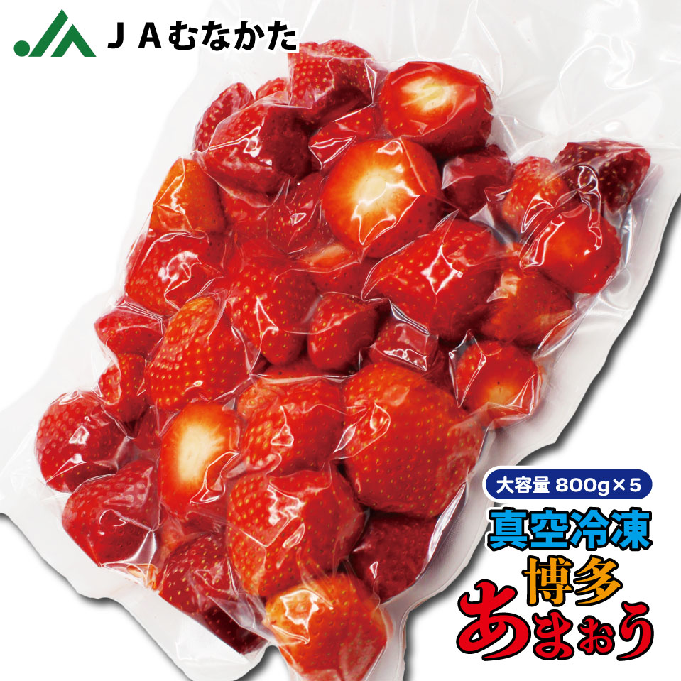 【送料無料】※一部離島は対象外　大容量4kg 福岡県産 冷凍「博多あまおう」加工用 ＪＡむなかた直送 冷凍いちご 冷凍イチゴ 冷凍あまおう いちごバター ジャム イチゴ 苺 果物 フルーツ ケーキ スムージー いちご飴 かき氷 フルーツ大福