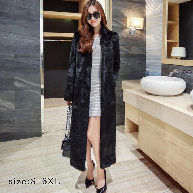 楽天市場】ファーコート レディース 毛皮コート ミンク フォックス襟