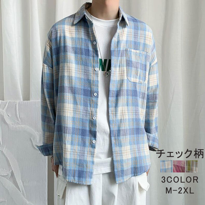 楽天市場】チェックシャツ メンズ 長袖シャツ チェック柄 シャツ