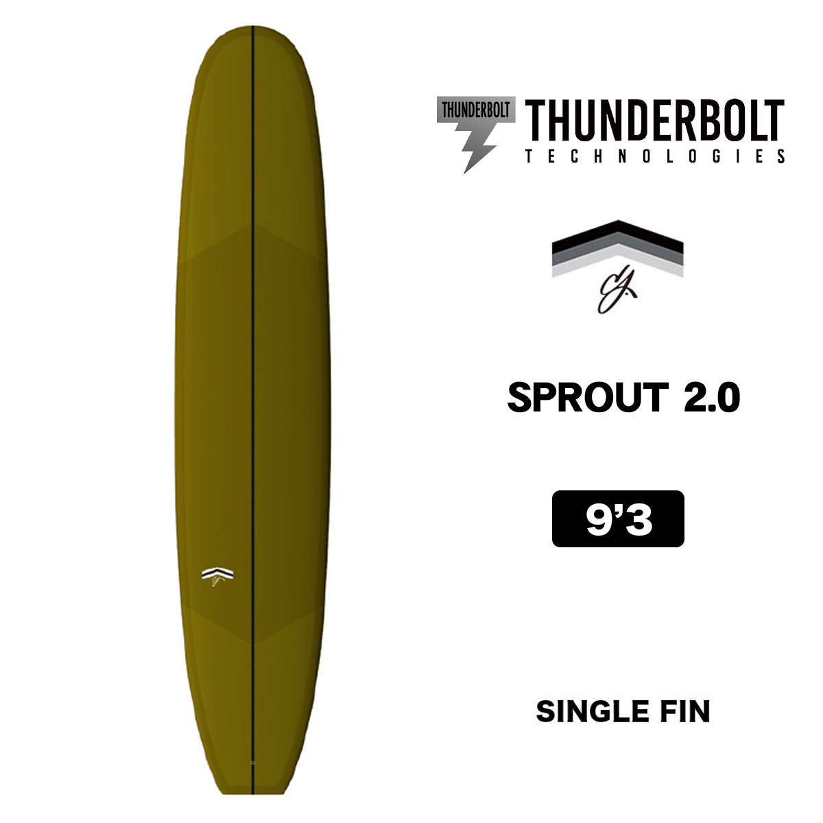 サンダーボルトテクノロジー スプラウト 2.0 シルバー 9.3 ダークゴールド シングルフィン THUNDERBOLT TECHNOLOGIES | SPROUT 2.0 SILVER DARK GOLD 93【EPS】