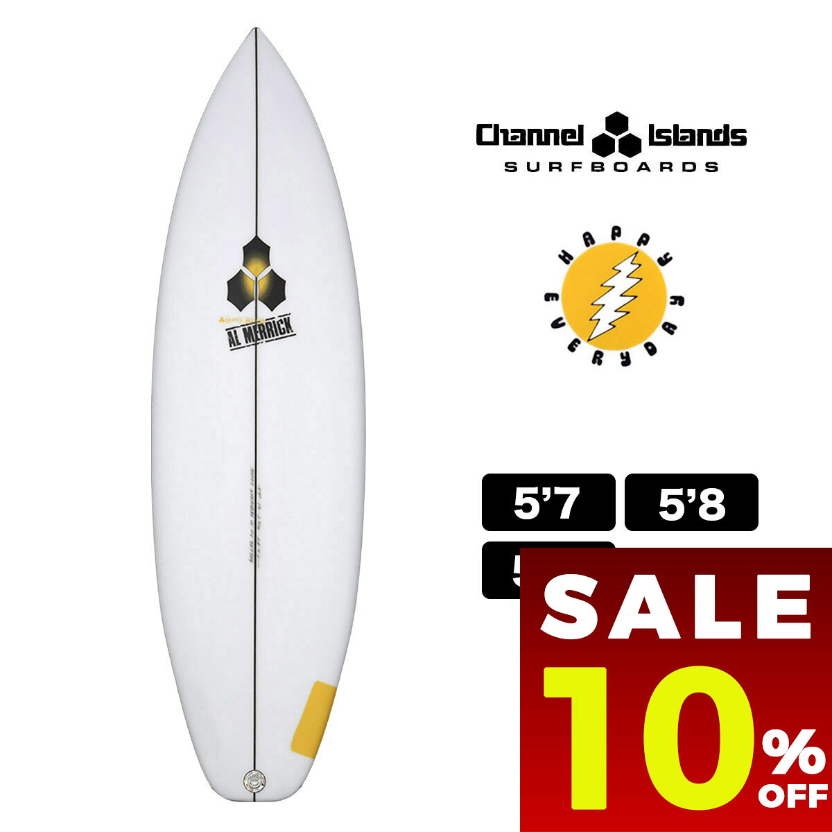 【 SALE セール 10%OFF 】 チャネルアイランズ サーフボード ハッピーエブリィデイー channel islands Channel Islands HAPPY EVERYDAY ショートボード 5.7 5.8 5.9 トライフィン surfboard アルメリック サーフィン 【PU】｜サーフボード＆スケート　ジャック