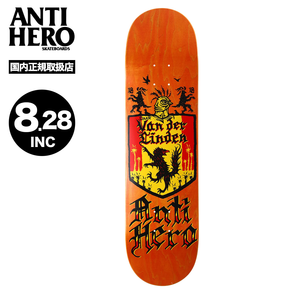 11インチのMOB付き！　ANTIHERO 9.0インチ　スケボー ANTIHERO アンタイヒーロー 9.0インチ スケボー デッキ