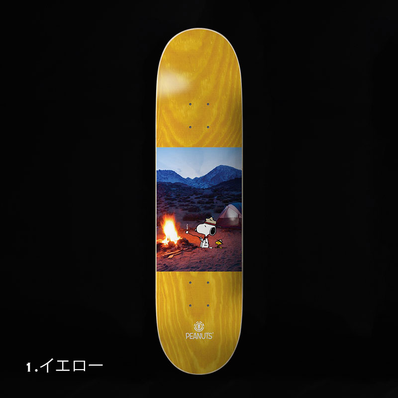 エレメント スケートボード Element Skateboard デッキ スケボー スケートデッキ ピーナッツ Peanuts Fire イエロー 8 0inc Iconnect Zm