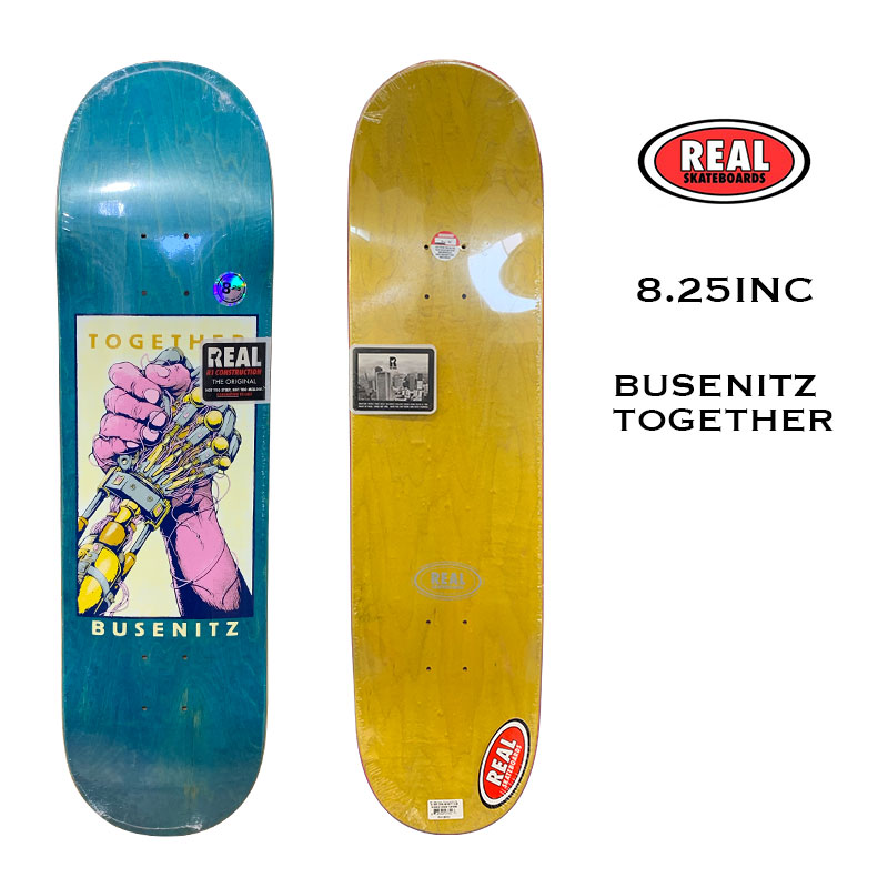 新しい到着 Real Skateboard リアル スケートボード デッキ スケボー Busenitz Together Deck 21ss ブルー 8 25inc 豪華 Thestrongrace Com