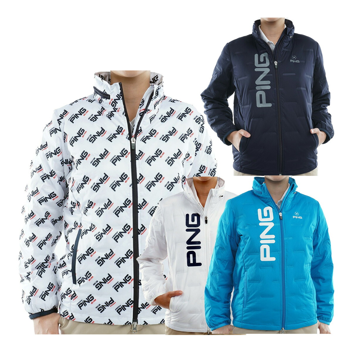 【美品】PING ピン ストレッチ 中綿ブルゾン フルジップ　Ｌ　ホワイト 楽天市場】【4日20時からP5倍】【レディース】ピン アパレル