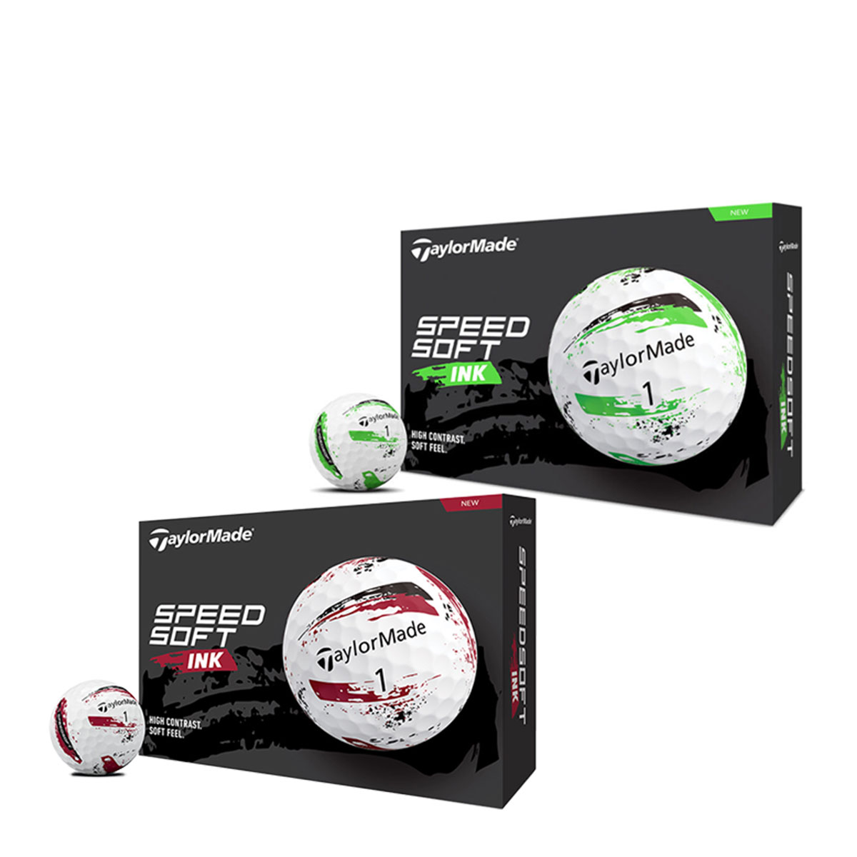 TaylorMade SpeedSoft Ink ゴルフボール新品 赤 ２ダース TaylorMade テーラーメイド ゴルフ スピードソフト インク
