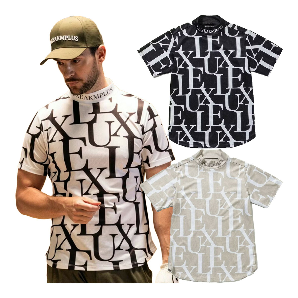 リュクスエイケイエムプラス 半袖 モックネックシャツ Tシャツ 総柄 メンズ LAT-25004 LAT25004 2025年春夏モデル LUXEAKMPLUS 春夏ウェア 吸水速乾 ゴルフウェア 楽天市場】リュクスエイケイエムプラス 半袖 モックネックシャツ T