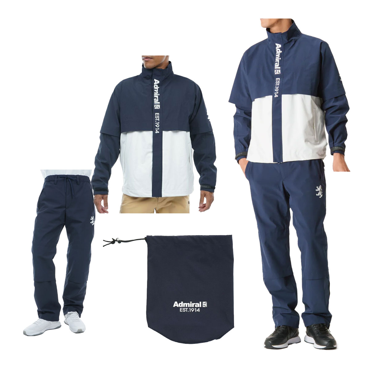アドミラル ゴルフ 2WAY レインウェア 上下セット ADMA3R1／ADMA3R2 カッパ ゴルフウェア 2023年秋冬モデル Admiral Golf｜Jack Trade 26,499円