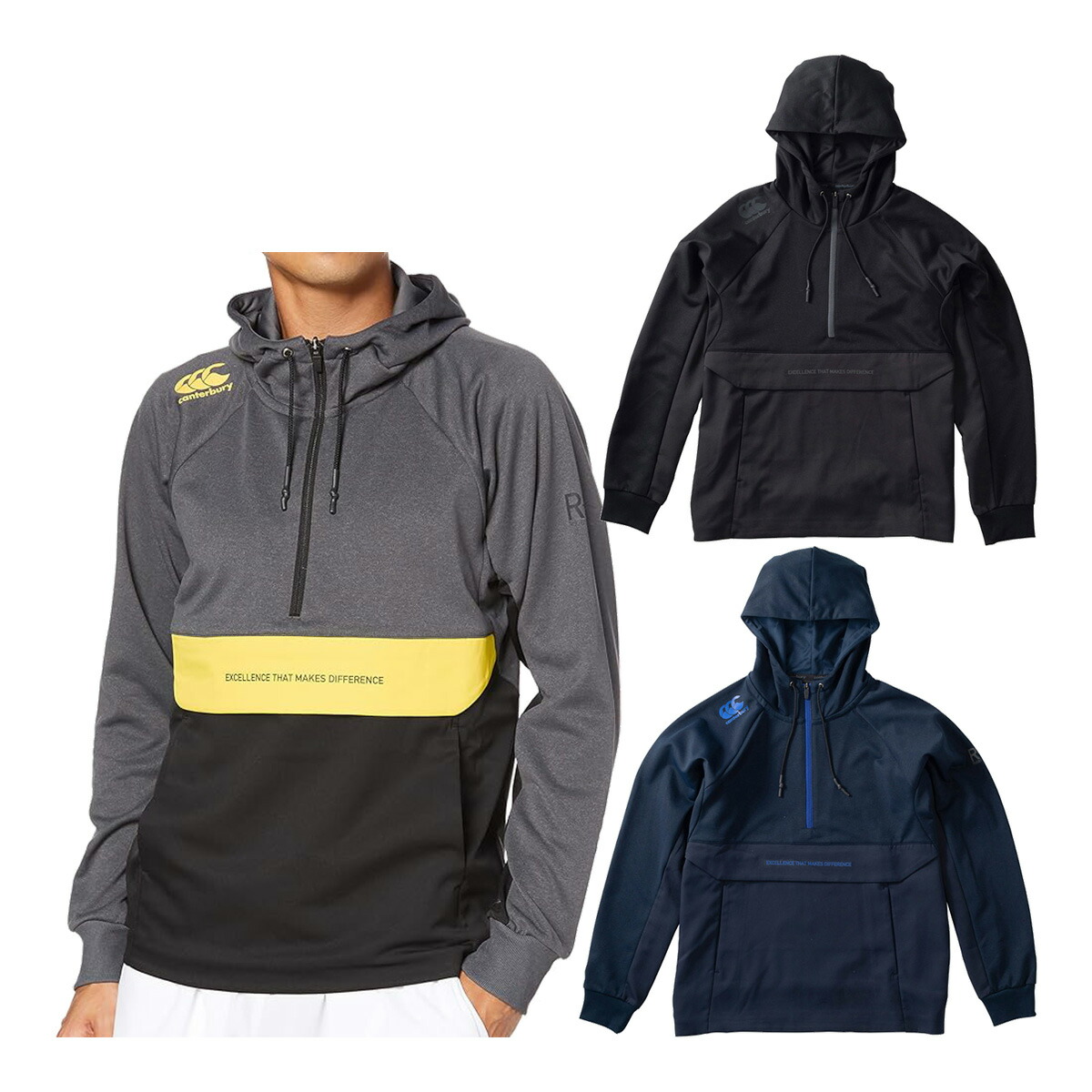 【在庫処分】カンタベリー Canterbury 長袖 ハーフジップ トレーニング スウェットプルオーバー メンズ RP40537 ラグビー アウター スポーツ ジム タウンユース 秋冬モデル 20FW