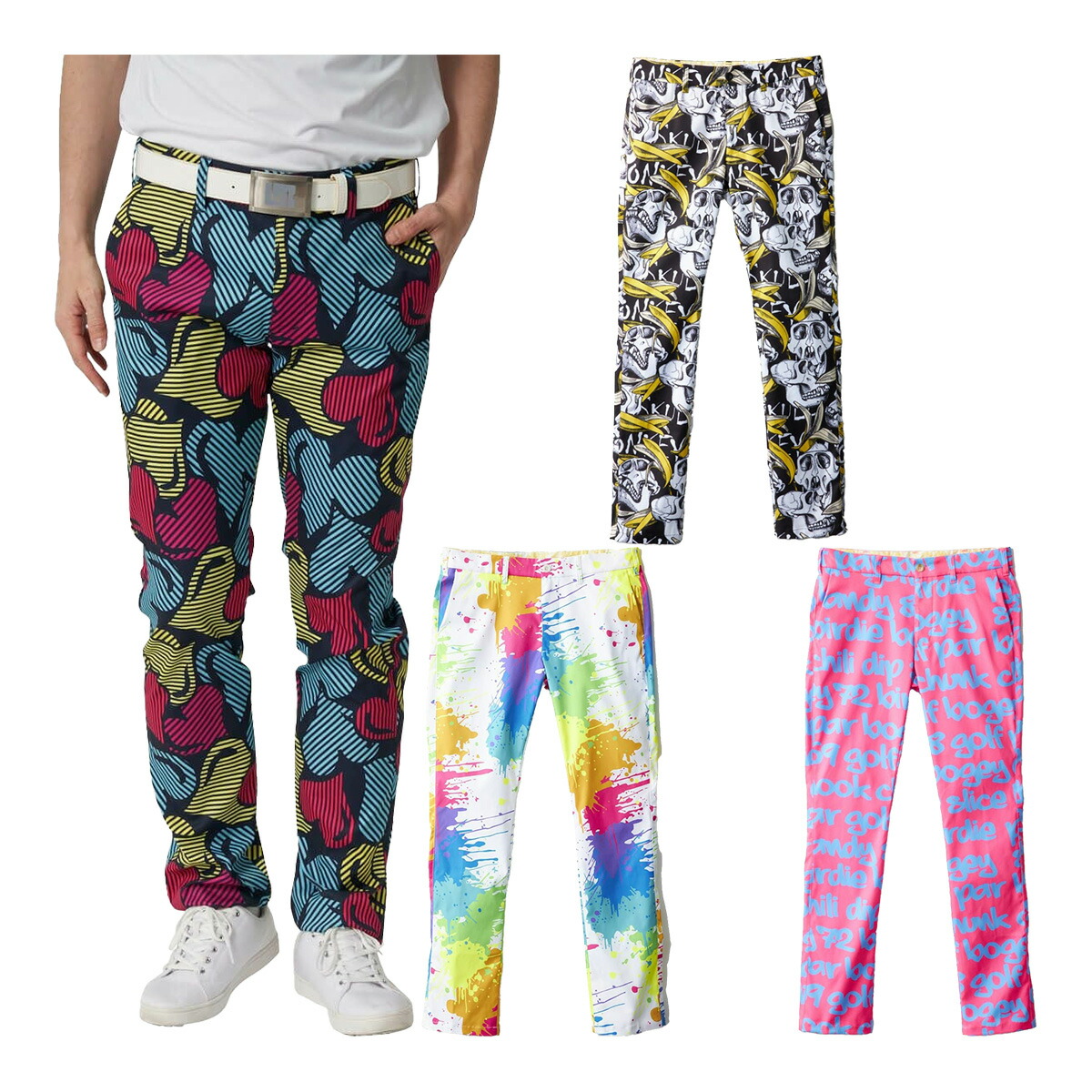 ラウドマウス ロングパンツ ストレッチツイル 柄ロングパンツ メンズ 764-301 ゴルフウェア ボトムス 764301 LOUDMOUTH 春夏モデル 春夏ウェア お裾直し無料！ 【suso】