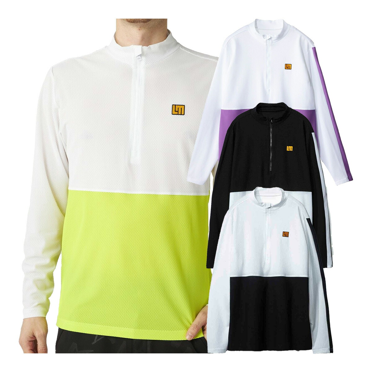 ラウドマウス 長袖 ハーフジップシャツ モックネック メッシュトリコット メンズ 765500 765-500 トップス ゴルフウェア LOUDMOUTH 2025年春夏モデル 春夏ウェア