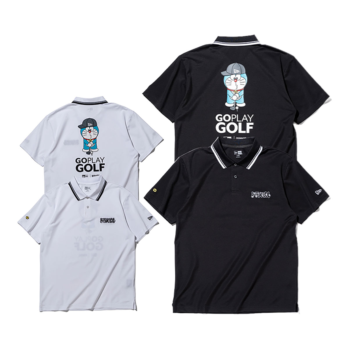 ニュー内鰓 ゴルフ 半袖 鹿の子 スポーツシャツ ドラえもん GO PLAY GOLF ユニ一発やる 14935370／14935371 トップス 2026年春夏ひな形 NEW ERA NEWERA GOLF 春夏御召しもの どらえもん ドラエモン ゴルフ御召しもの