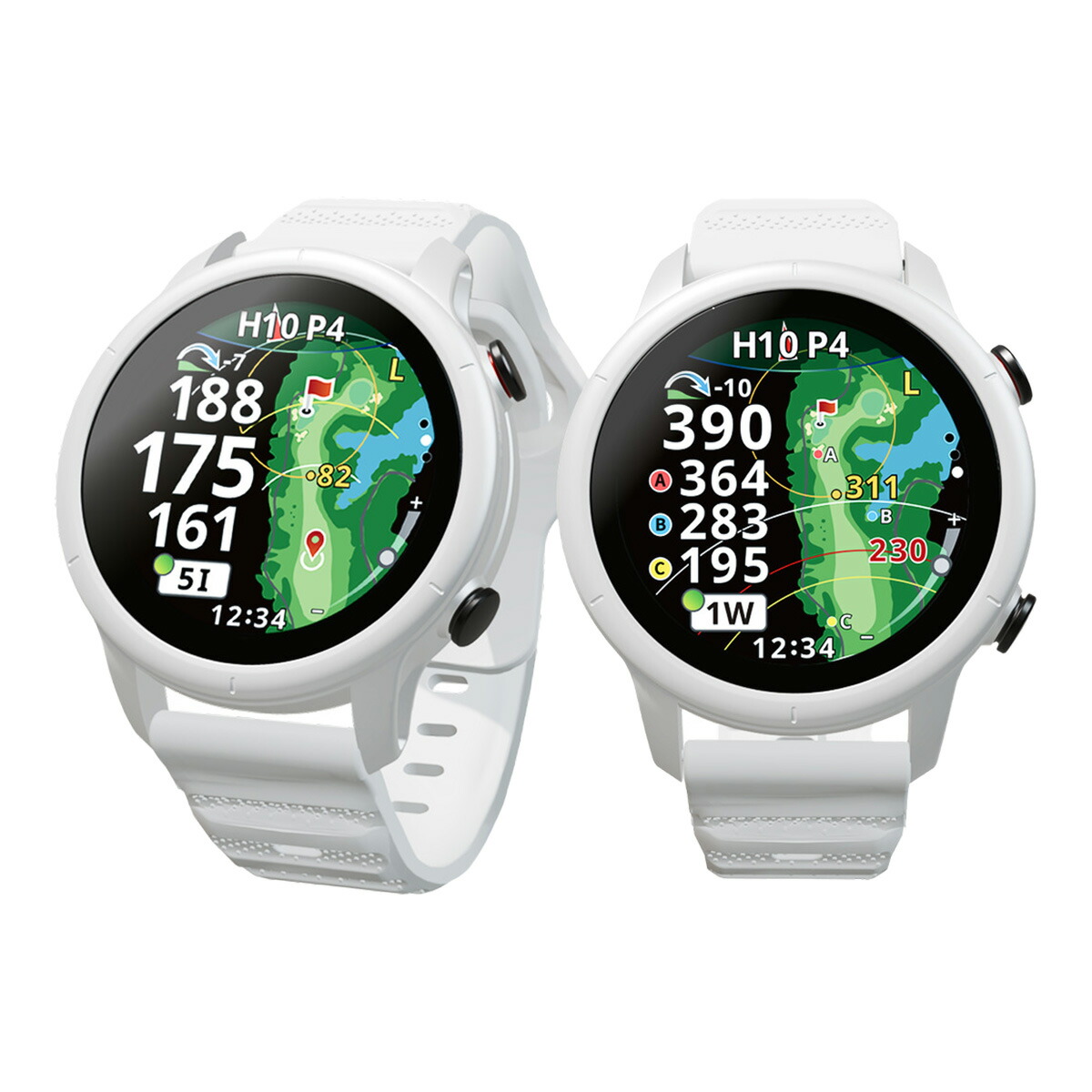ショットナビ べリックス V12 VELLIX V12 1.2in 飛不一致位置づける器 GPS ゴルフナビ ウオッチ型 AMOLED 有機EL タッチパネル遣りかた Shot Navi ShotNavi ウオッチ印字機 新色加えること 白いこと 白