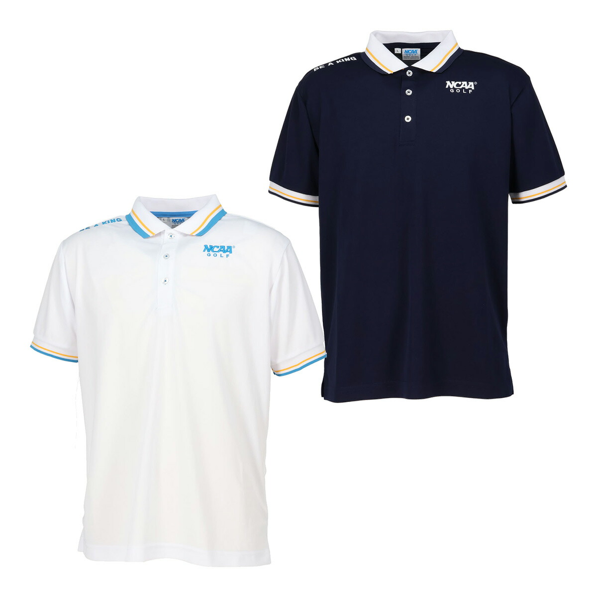楽天市場】NCAA GOLF 半袖 ポロシャツ リブ襟袖ライン入り メンズ