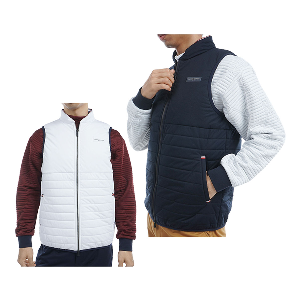 トミーヒルフィガー ゴルフ 圧着キルト 中綿 ベスト THMA467 ゴルフウェア トップス 2024年秋冬モデル TOMMY HILFIGER