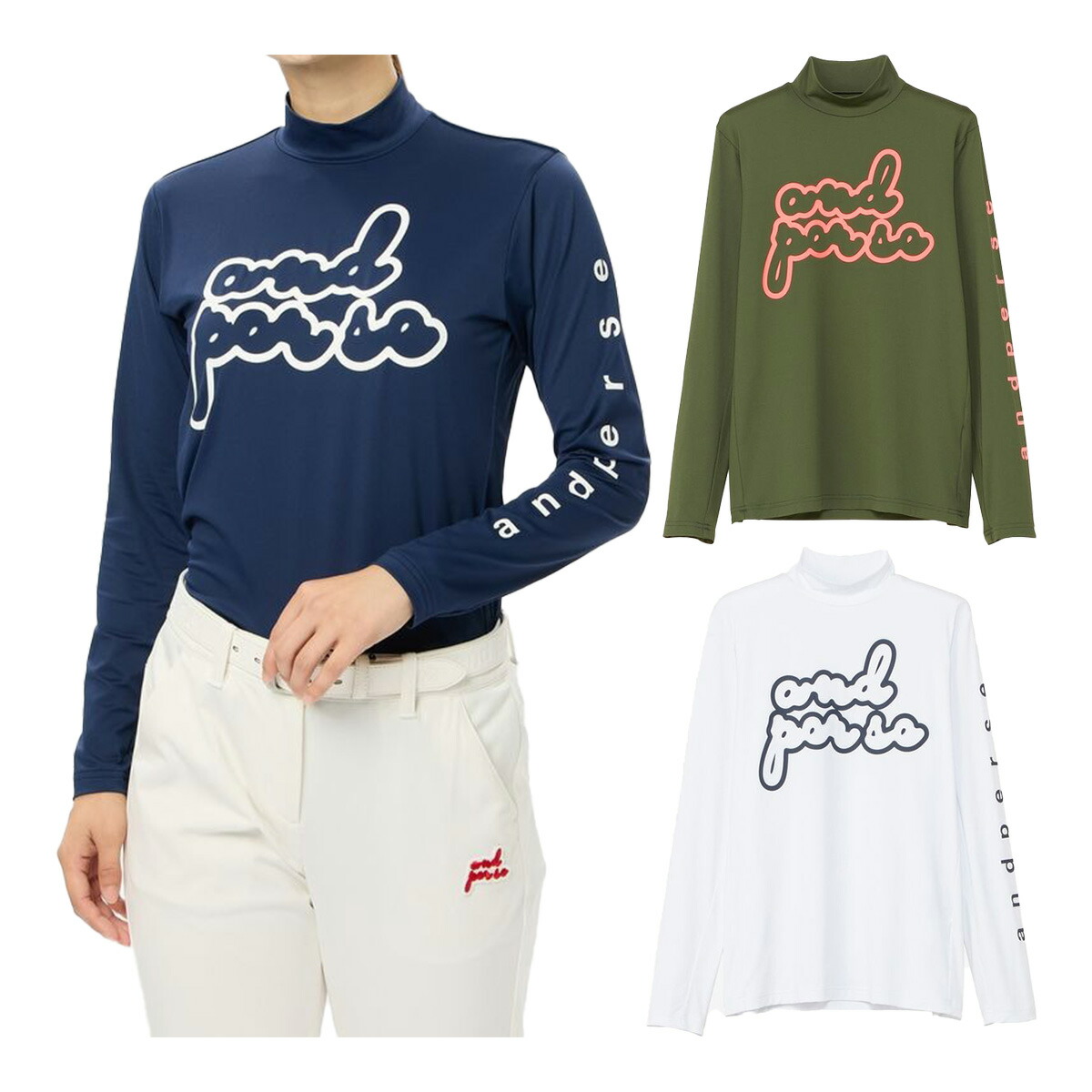 楽天市場】レディース アンパスィ 長袖 タートルネックシャツ