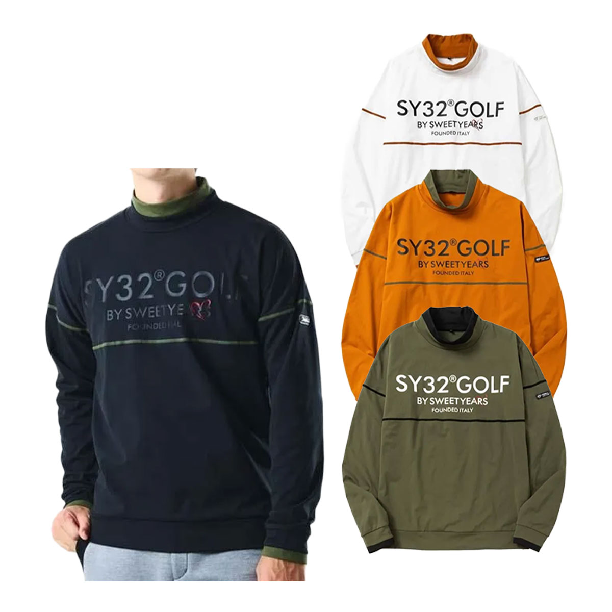エスワイサーティトゥ バイ スウィートイヤーズ ゴルフ 長袖 ULTRA LIGHT BACK BRUSHED MOCK SWEAT SYG-25A1-17 ゴルフウェア トップス 2025年秋冬モデル SY32 by SWEET YEARS GOLF｜Jack Trade